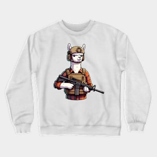 Tactical Alpaca Adventure Tee: Where Whimsy Meets Command Crewneck Sweatshirt